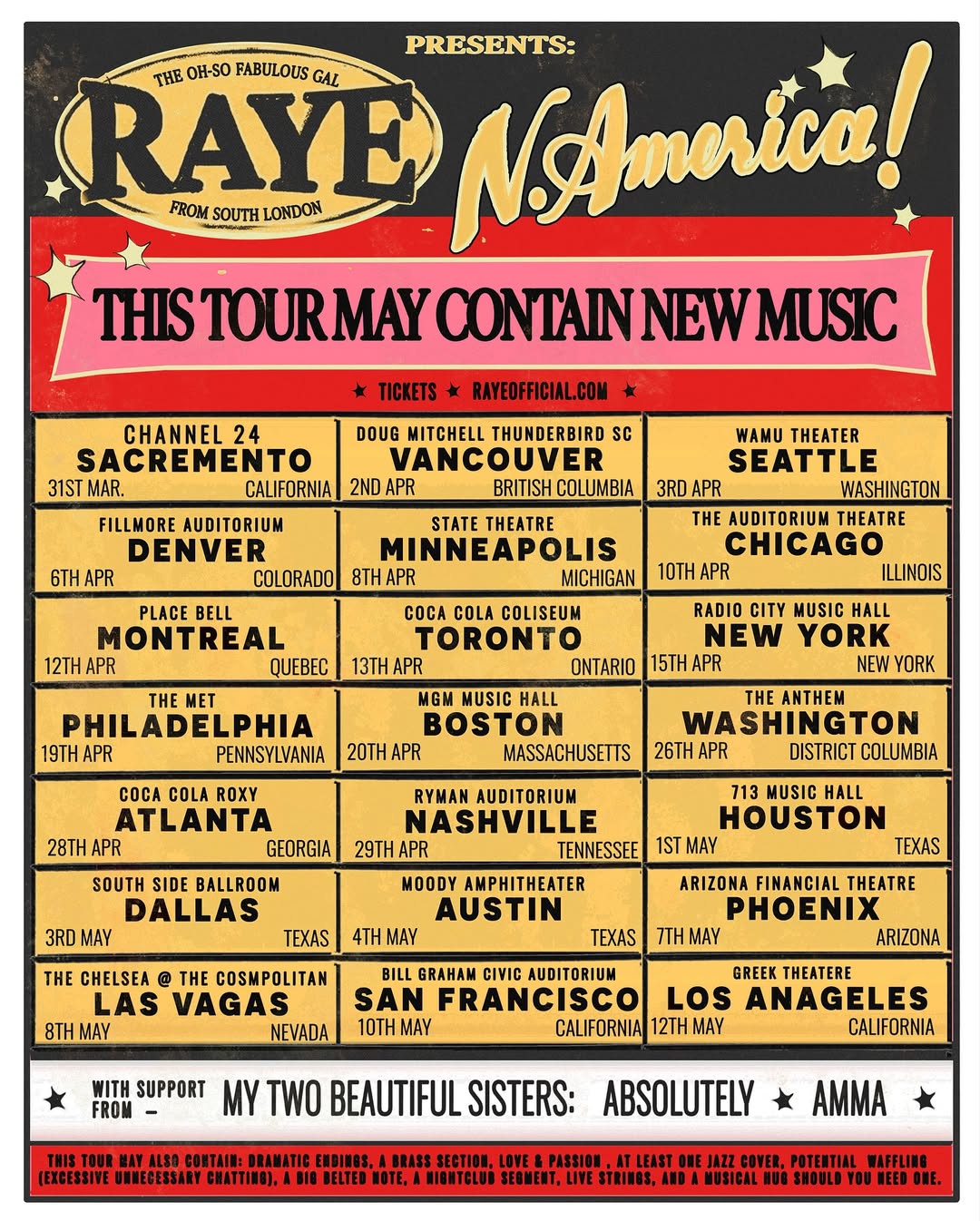 AMMA This Tour May Contain New Music Tour Poster 2026